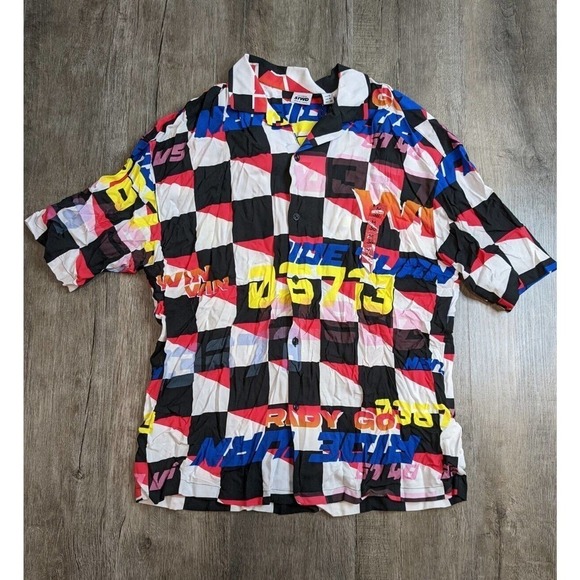 NWT Pull And Bear Casual Button Down Shirt Medium Men's Multicolored - Picture 1 of 9
